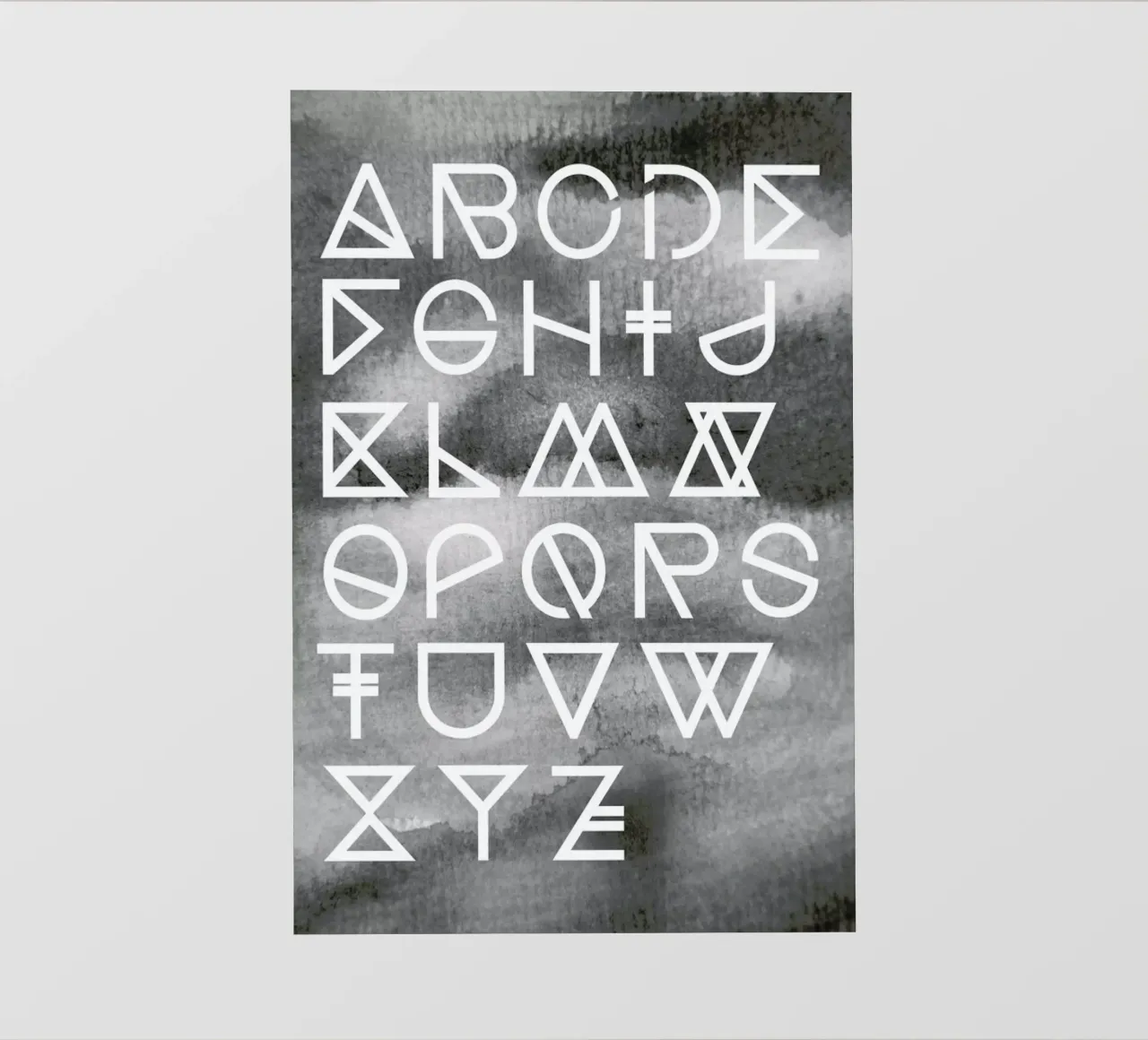 Geometrical ABC - Black Aquarelle telo in pvc da Studio Nahili
