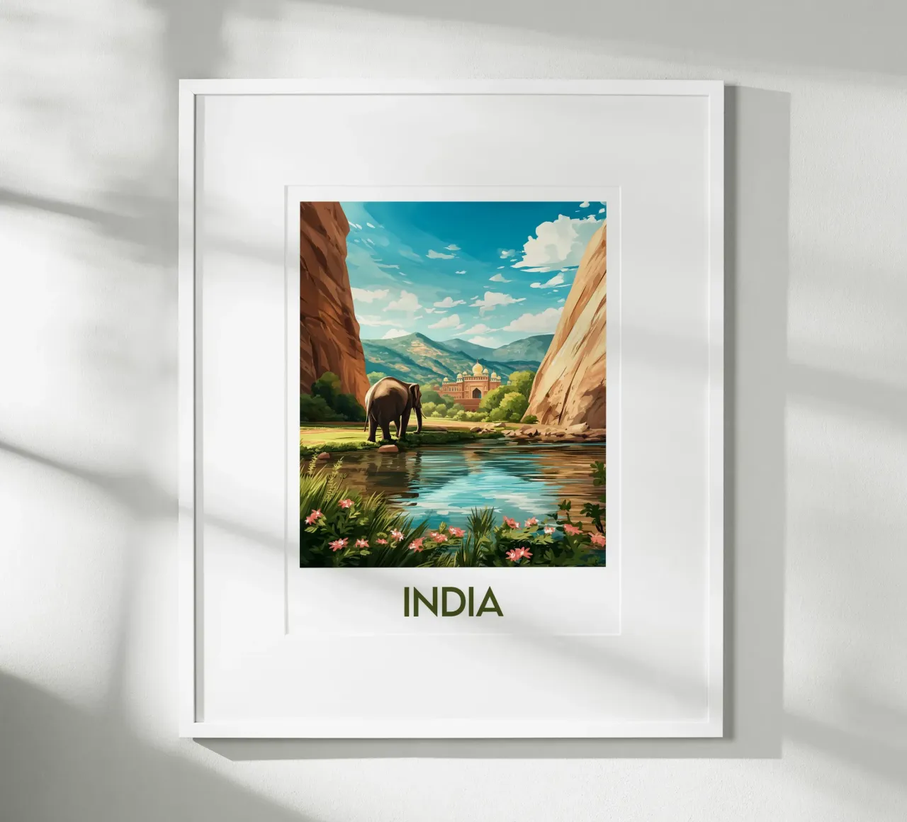 Affiche Inde poster con telaio in legno da Frame the World