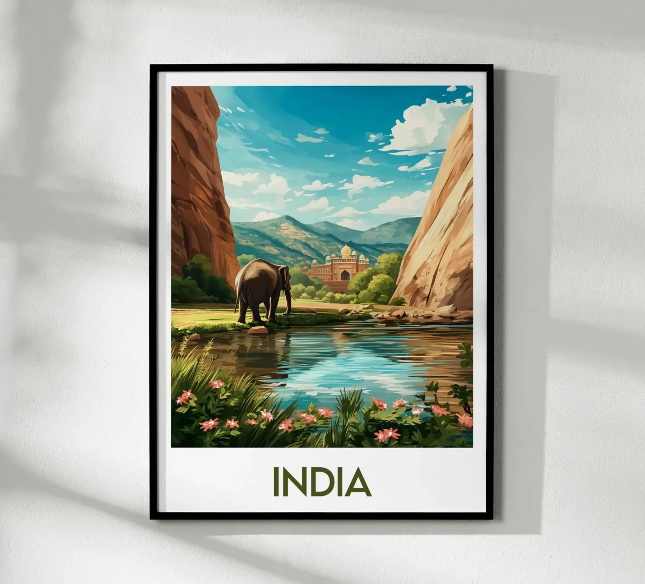 Affiche Inde poster con telaio in legno da Frame the World