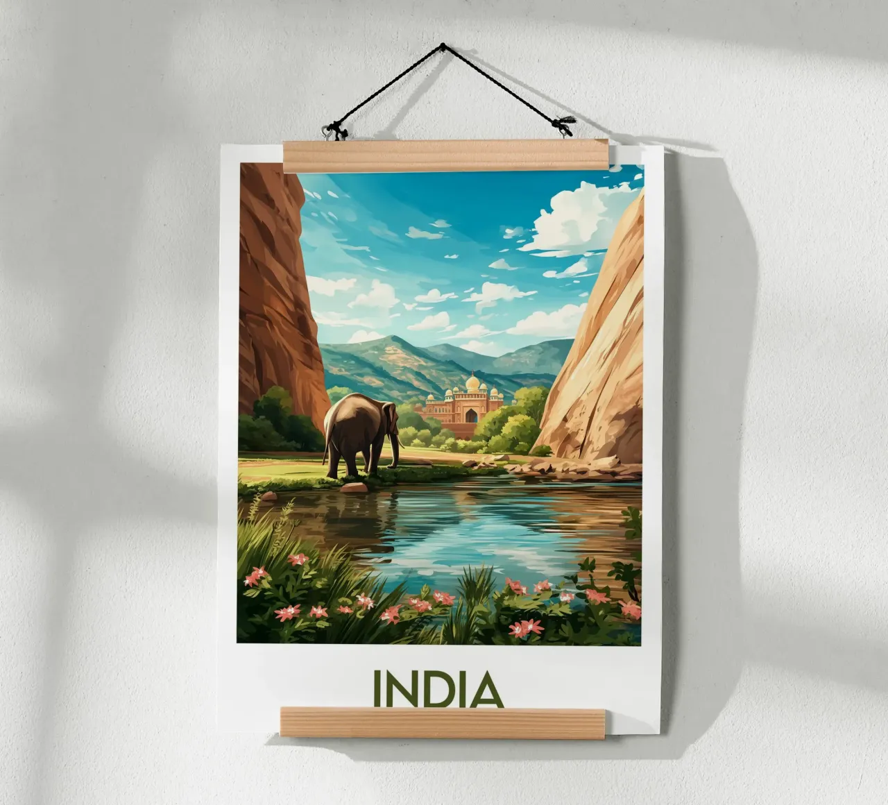 Affiche Inde poster con telaio in legno da Frame the World