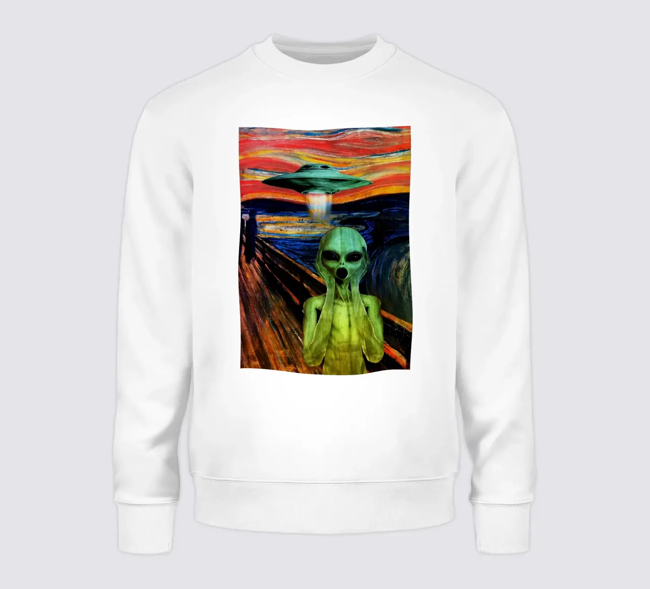 UFO Alien Screaming Art sweatshirt by kembangross