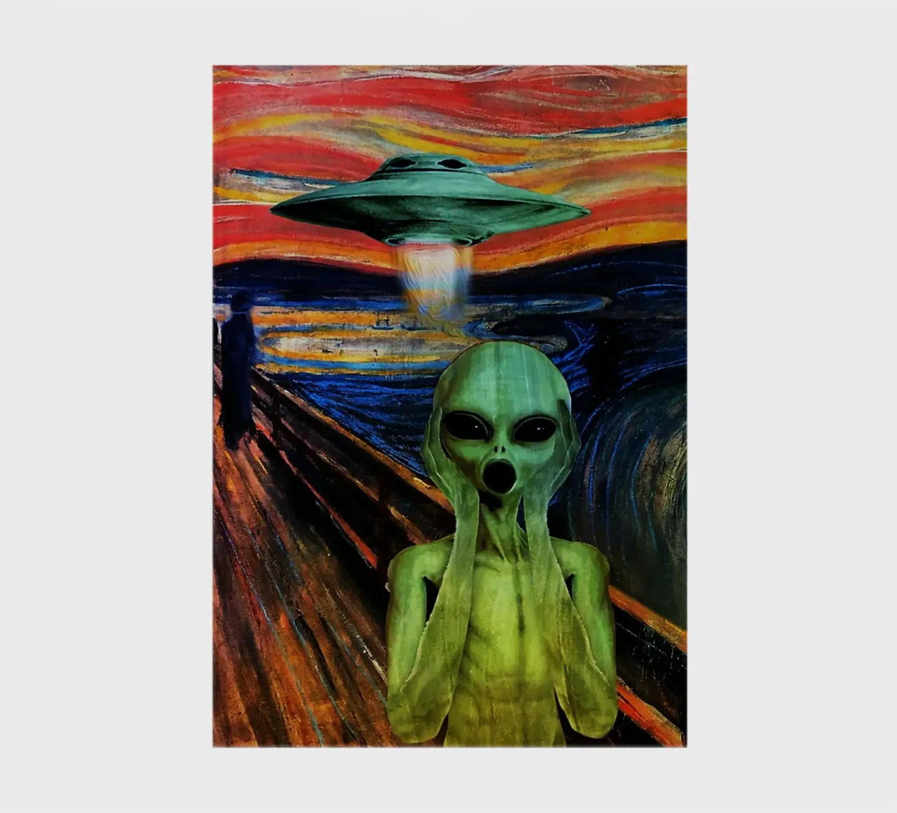 UFO Alien Screaming Art notebook by kembangross