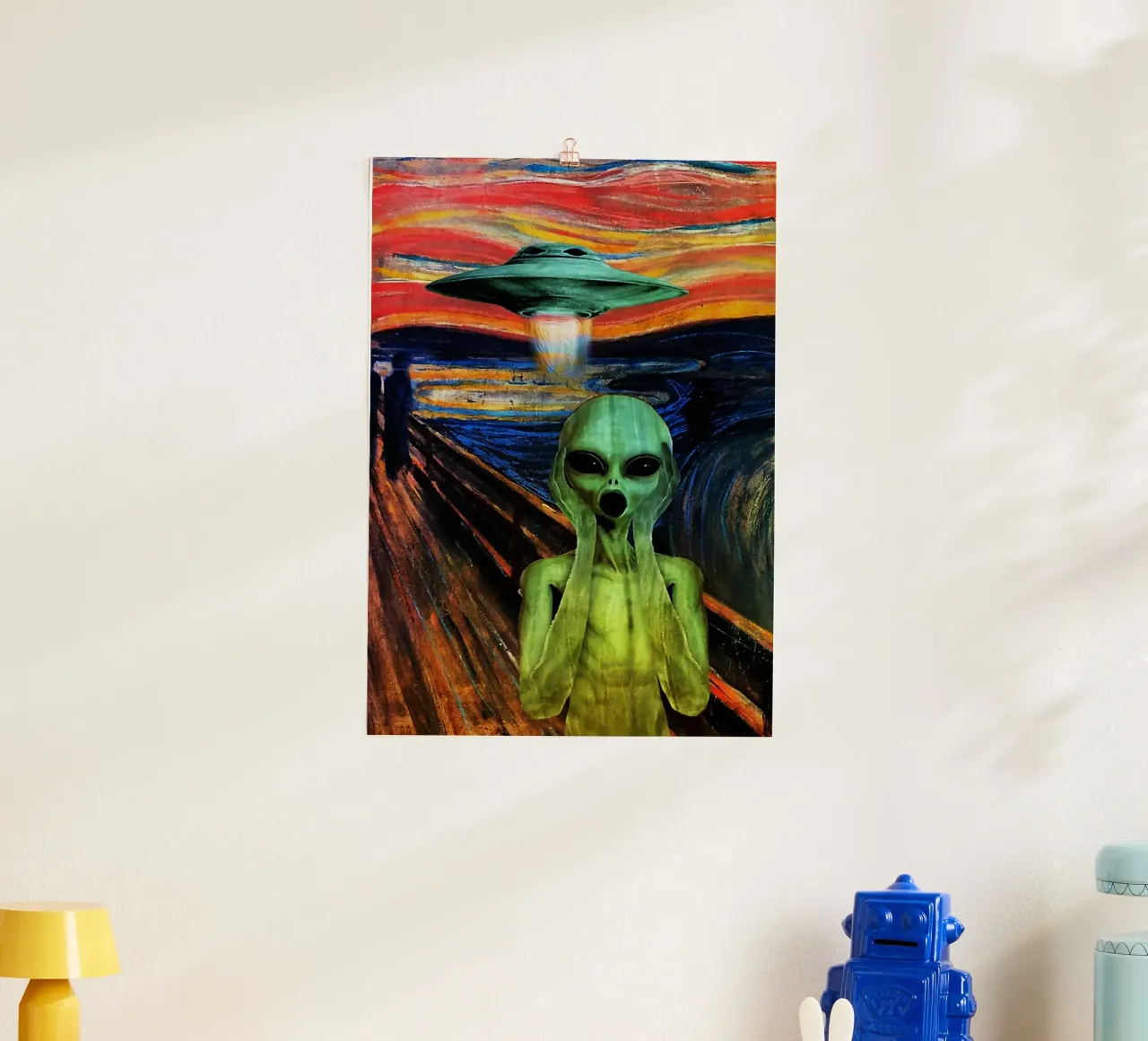 UFO Alieno che urla Arte carta hahnemühle da kembangross