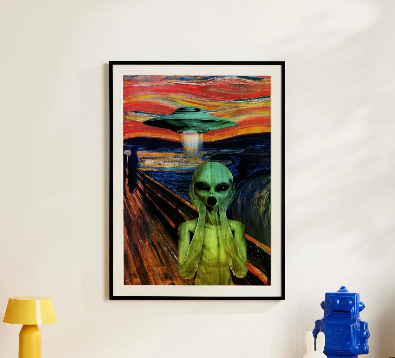 UFO Alieno che urla Arte carta hahnemühle da kembangross