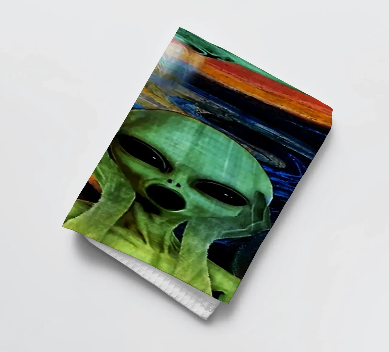 UFO Alien Screaming Art torchon de kembangross