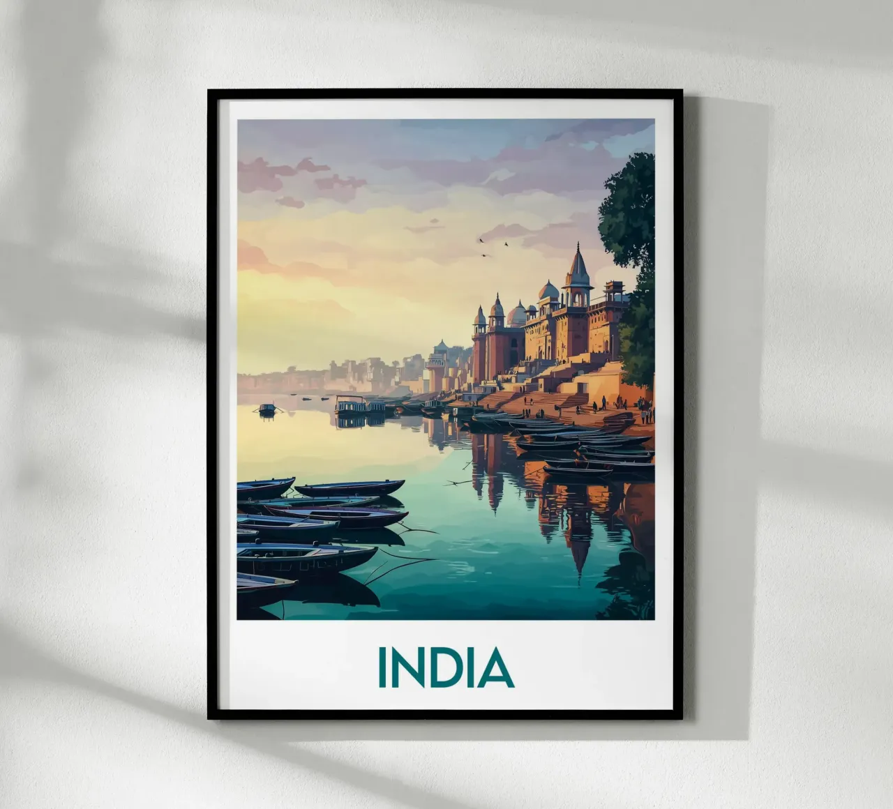 Affiche Inde poster con telaio in legno da Frame the World