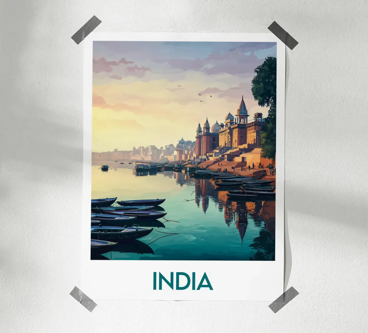 Affiche Inde poster con telaio in legno da Frame the World