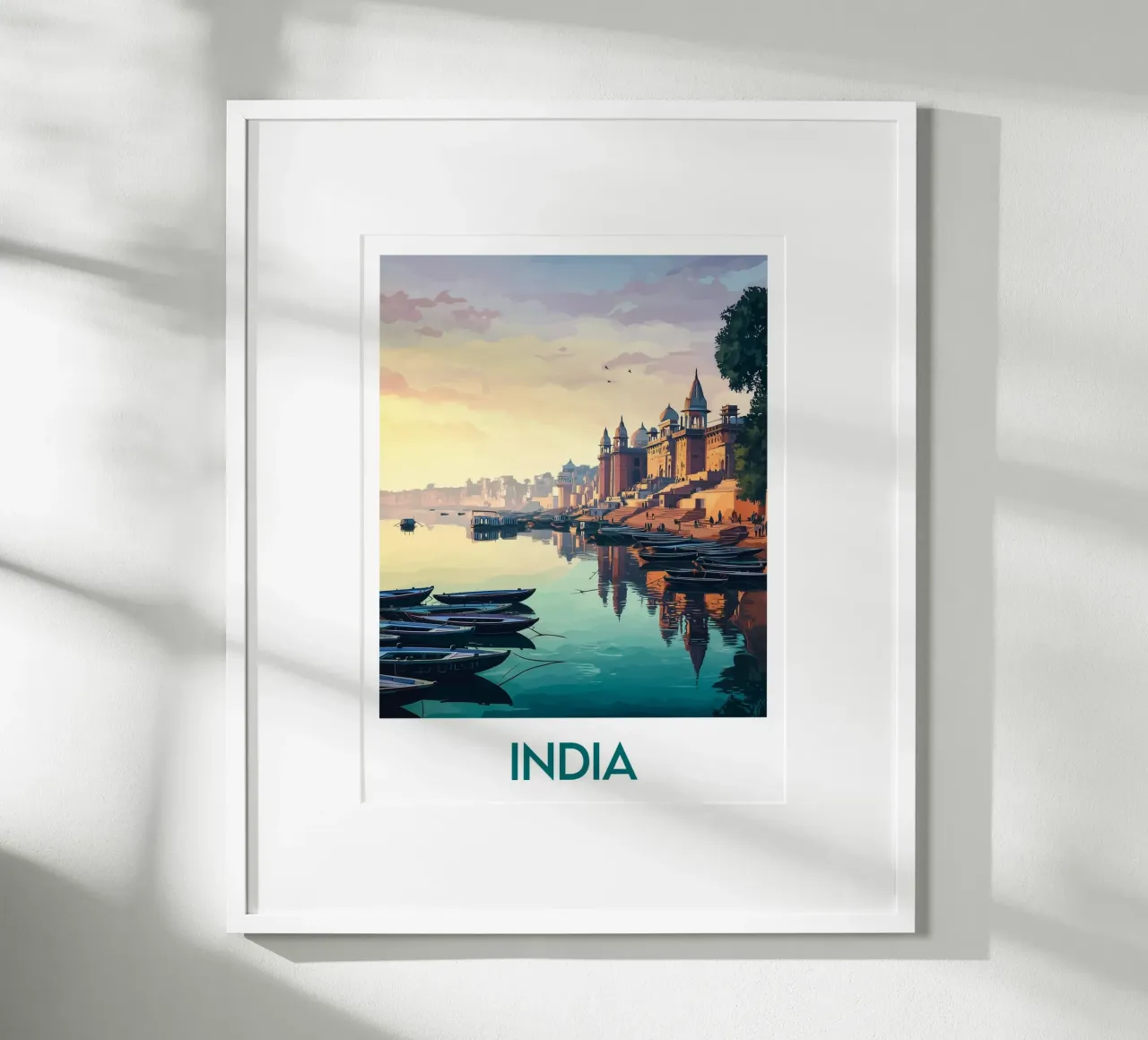 Affiche Inde poster con telaio in legno da Frame the World