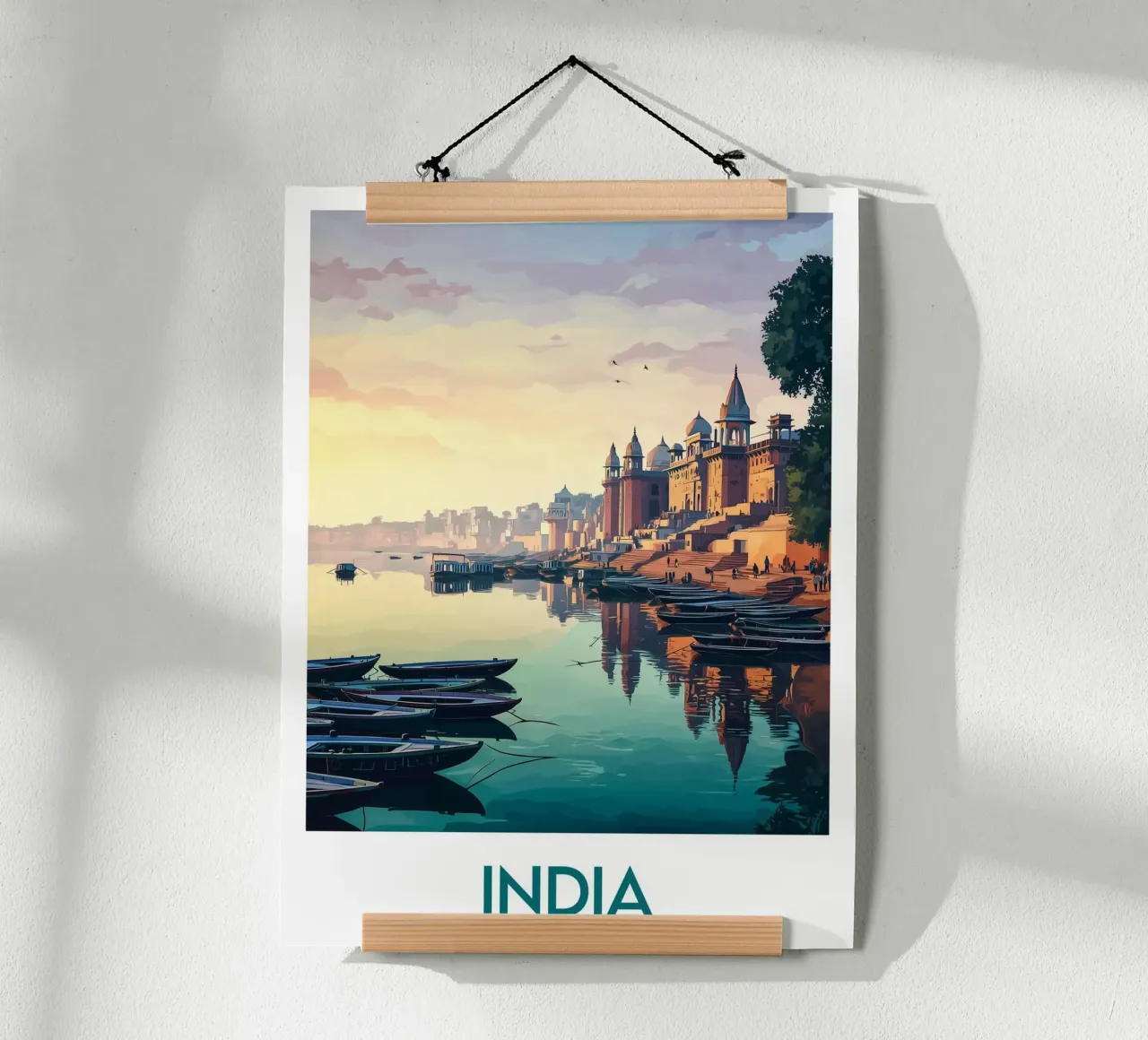 Affiche Inde poster con telaio in legno da Frame the World