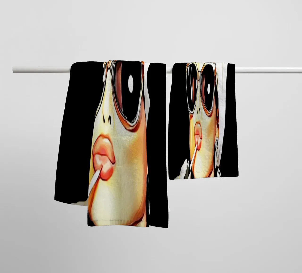 Vintage Woman Fashion Lippenstift Audrey Hepburn badhanddoek van kembangross