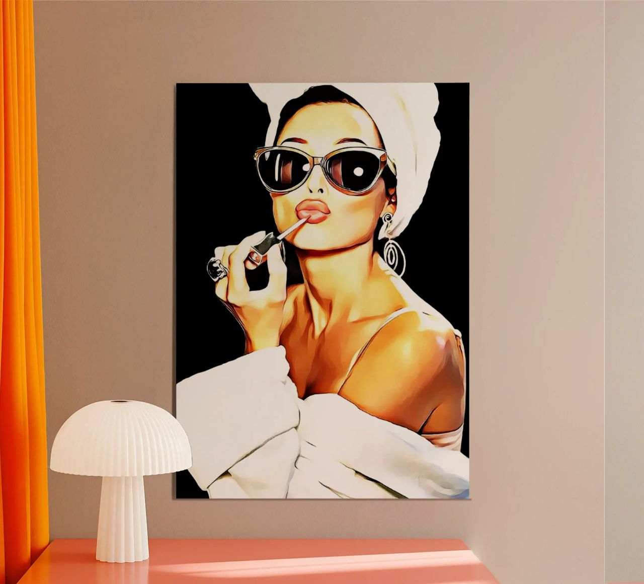 Rouge à lèvres Vintage Femme Audrey Hepburn poster de kembangross