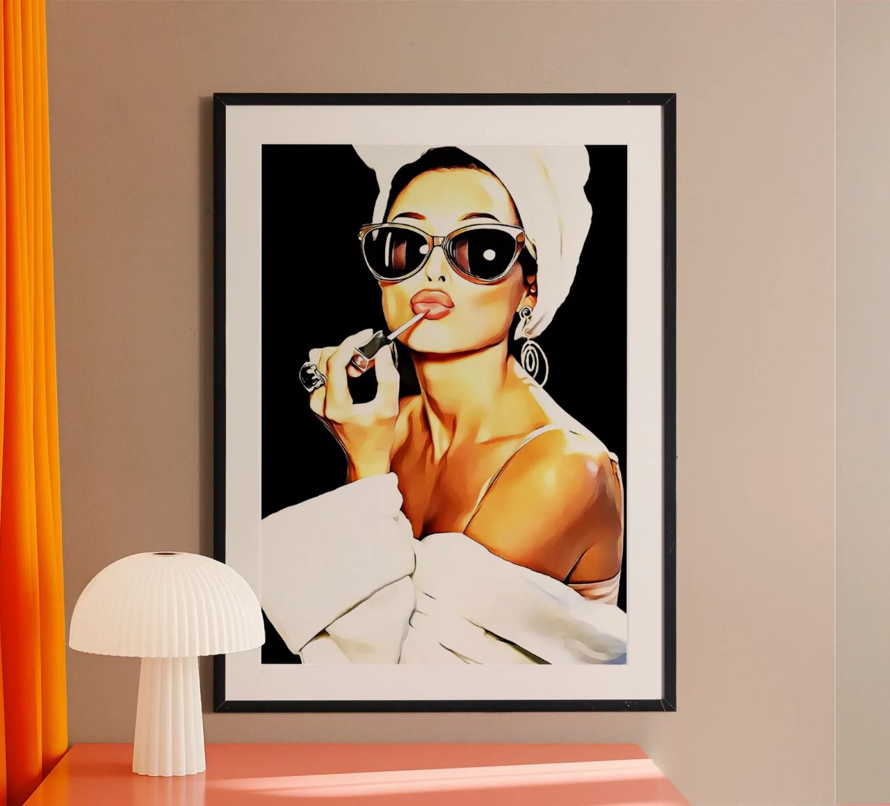 Rouge à lèvres Vintage Femme Audrey Hepburn poster de kembangross