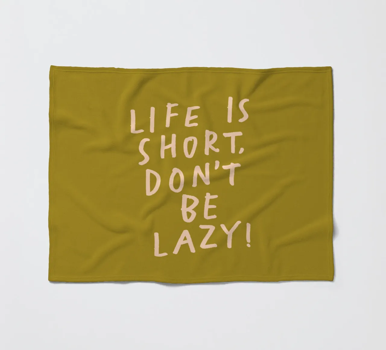 Life is Short Don't Be Lazy Fun Humorous Typography Print fleece blanket by THE MOTIVATED TYPE