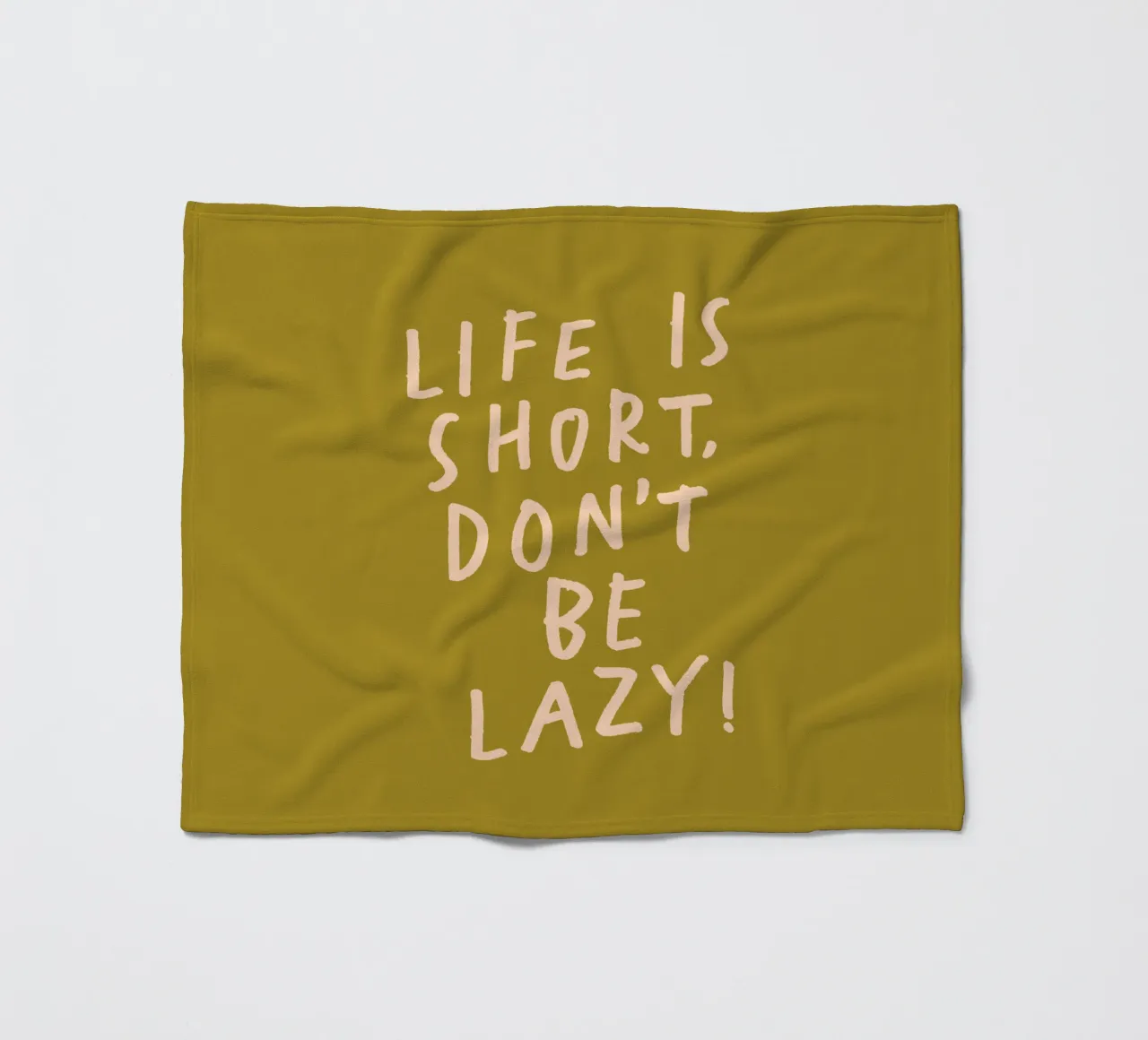 Life is Short Don't Be Lazy Fun Humorous Typography Print fleece blanket by THE MOTIVATED TYPE