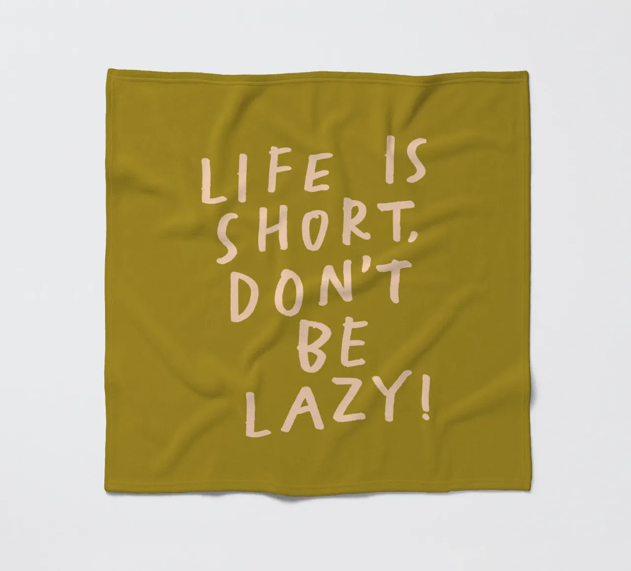 Life is Short Don't Be Lazy Fun Humorous Typography Print fleece blanket by THE MOTIVATED TYPE