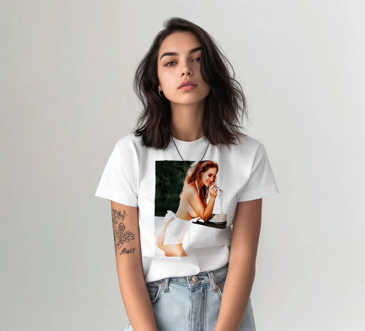 Mujer comiendo espaguetis Arte camiseta de kembangross