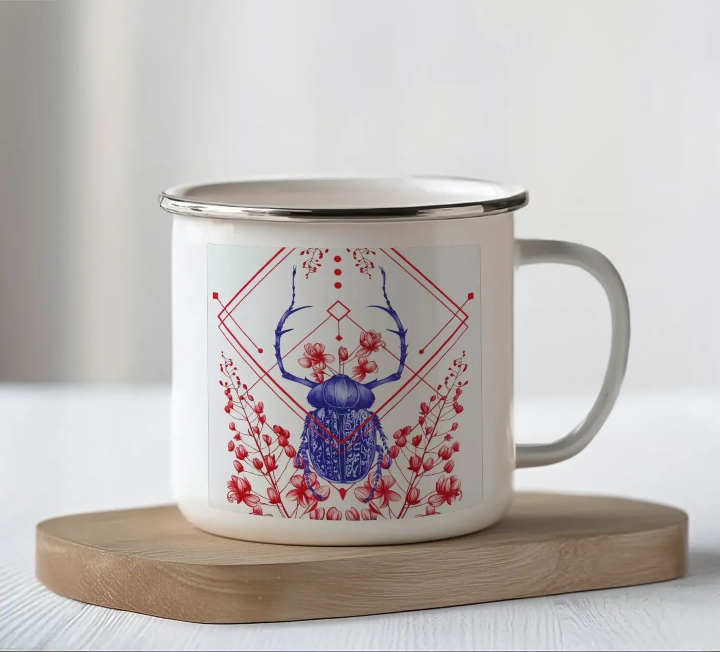 Evolution 2 enamel mug by The White Deer