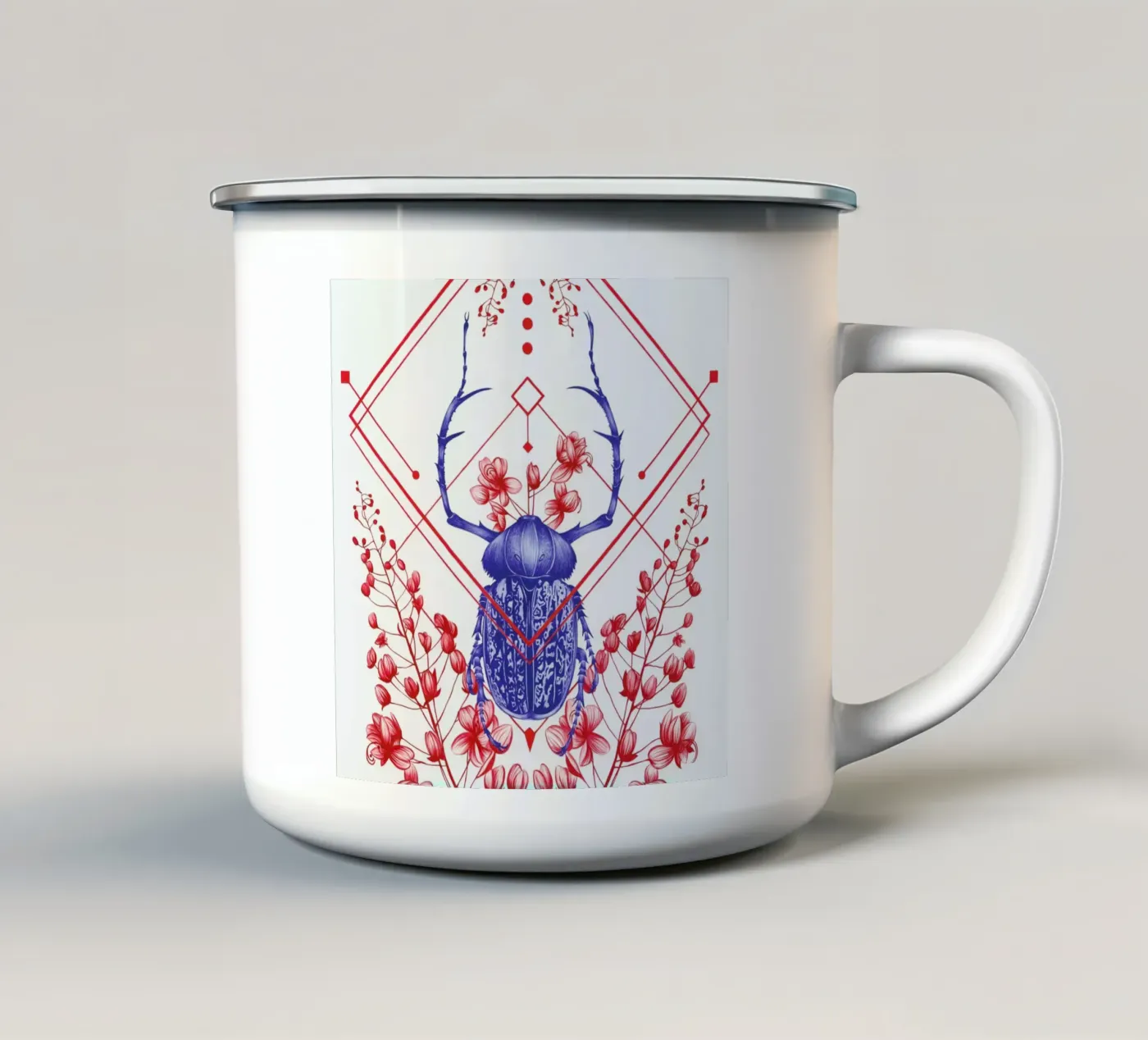 Evolution 2 enamel mug by The White Deer