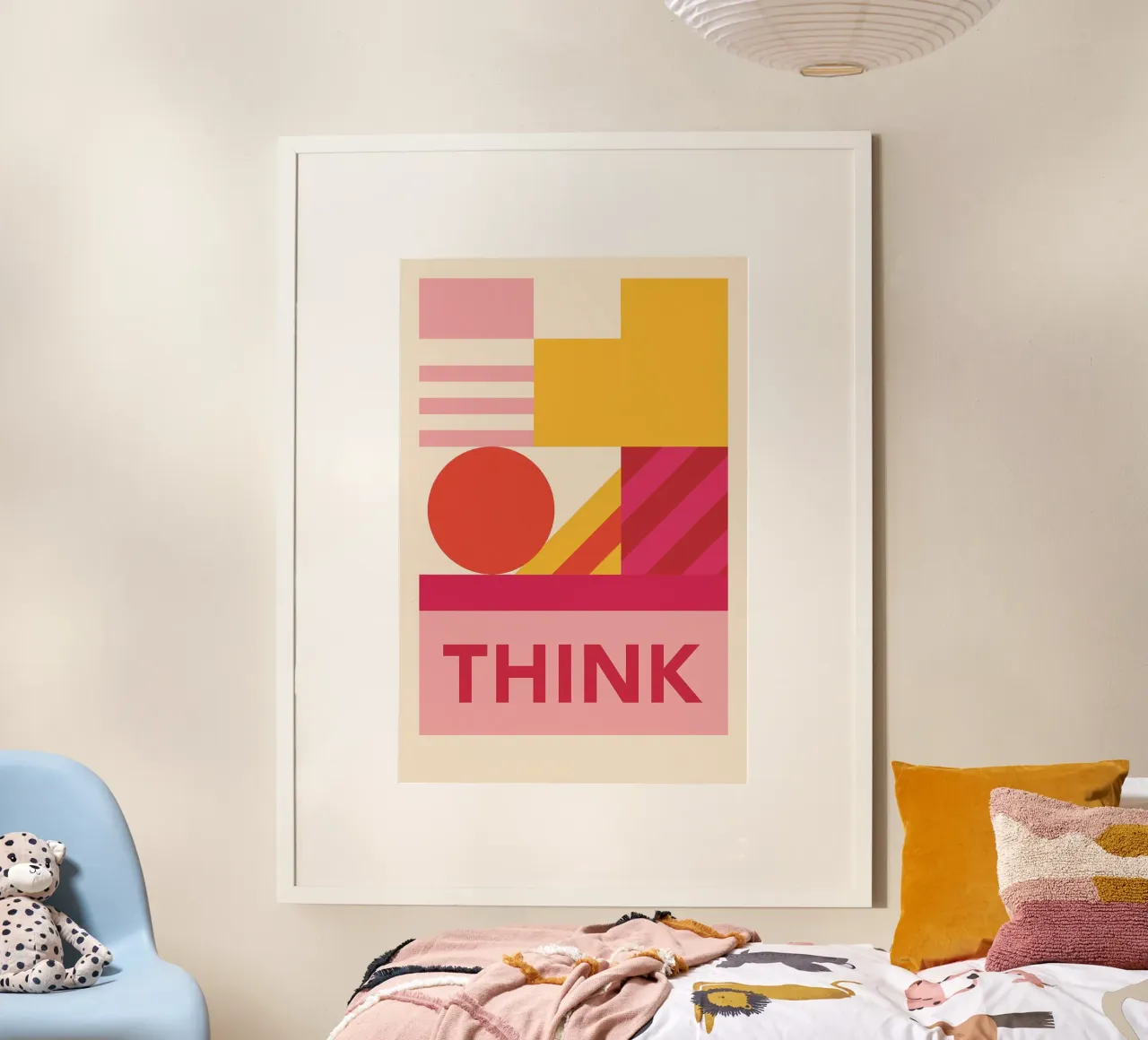 Think – moderner Bauhausstil poster con telaio in legno da Studio M