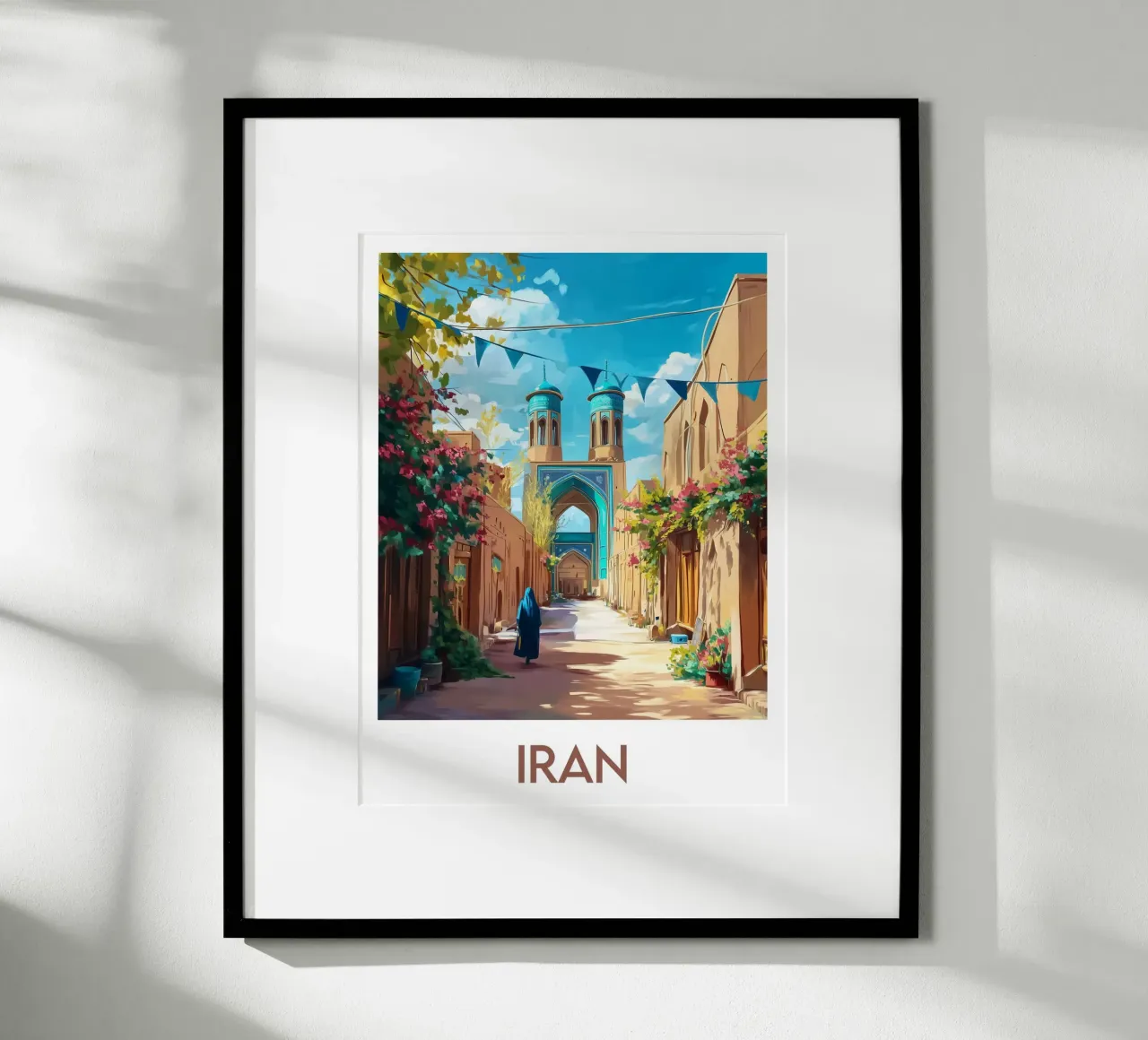 Affiche Iran poster con telaio in legno da Frame the World