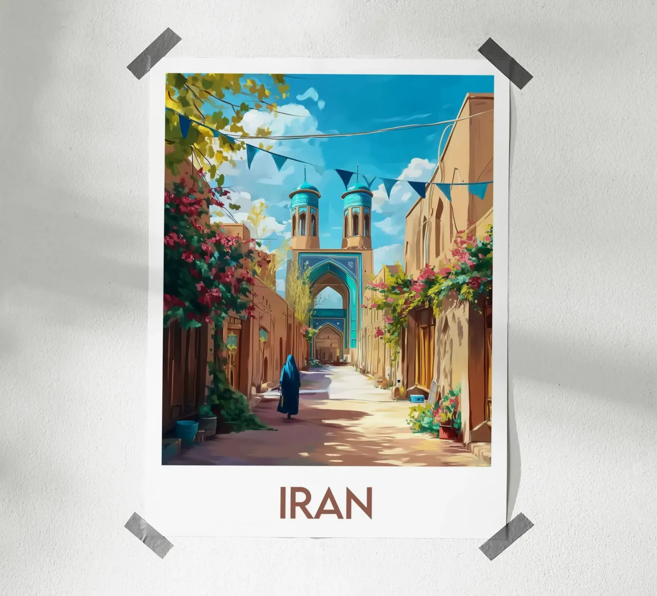 Affiche Iran poster con telaio in legno da Frame the World