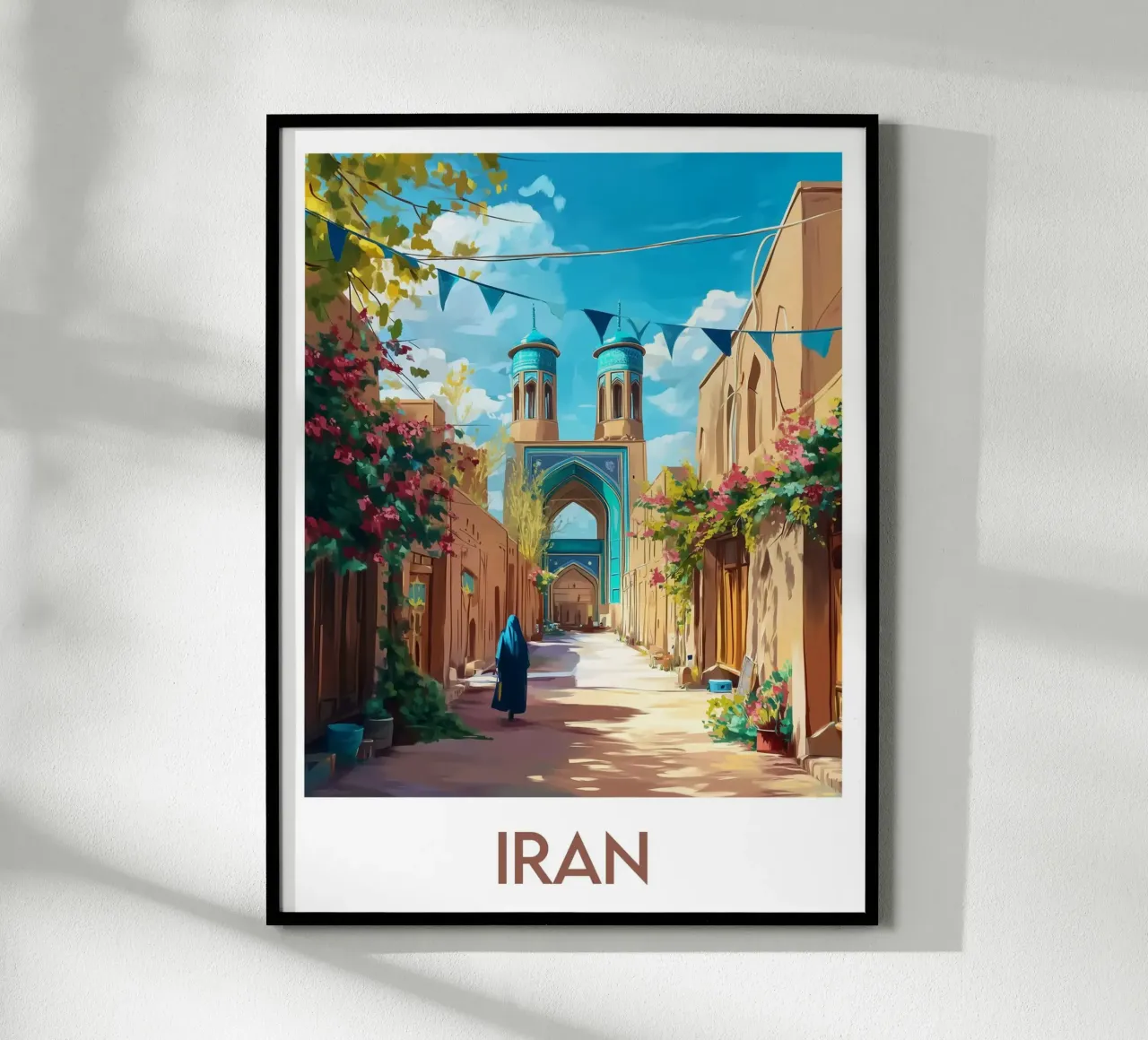 Affiche Iran poster con telaio in legno da Frame the World