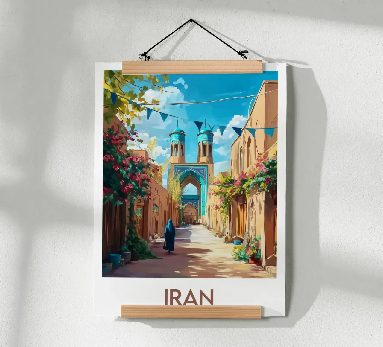 Affiche Iran poster con telaio in legno da Frame the World