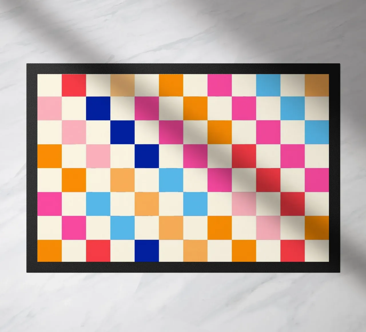 Cheers Around the World • Retro Typographic Art with Checks doormat by Dominique Vari Words