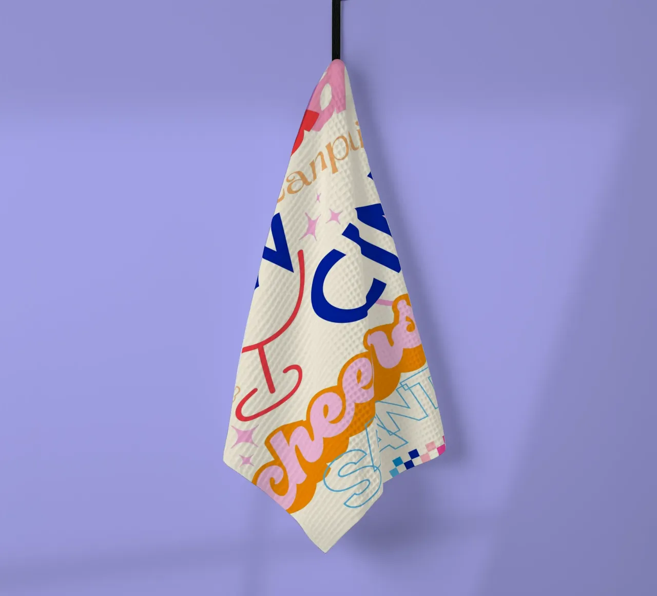 Cin cin in tutto il mondo - Arte tipografica retrò con assegni canovaccio da cucina da Dominique Vari Words