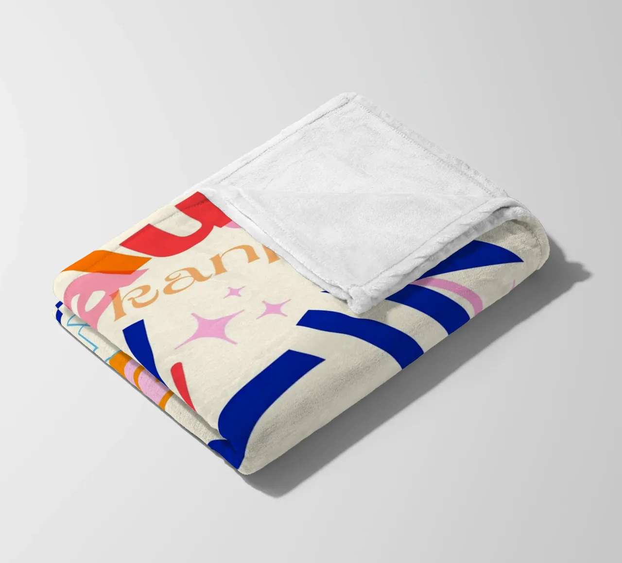 Cheers Around the World • Retro Typographic Art with Checks fleece blanket by Dominique Vari Words