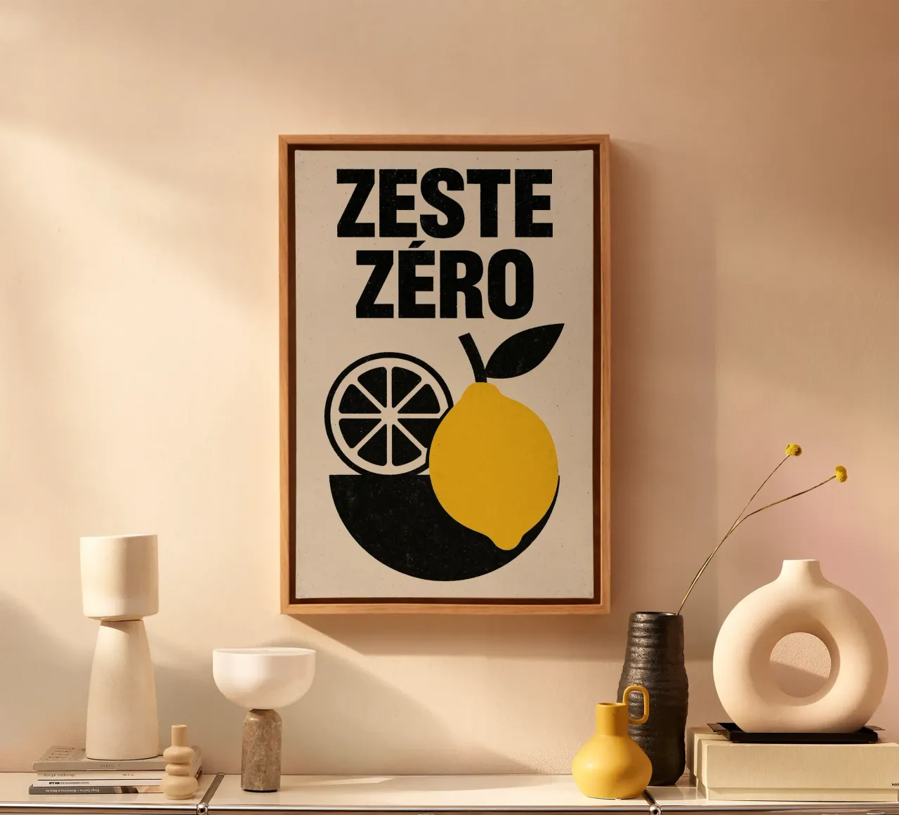 Zeste Zéro - Punk al limone di tutti i giorni tela con Cornice a cassetta da Pop and Fruits - Affiches & posters
