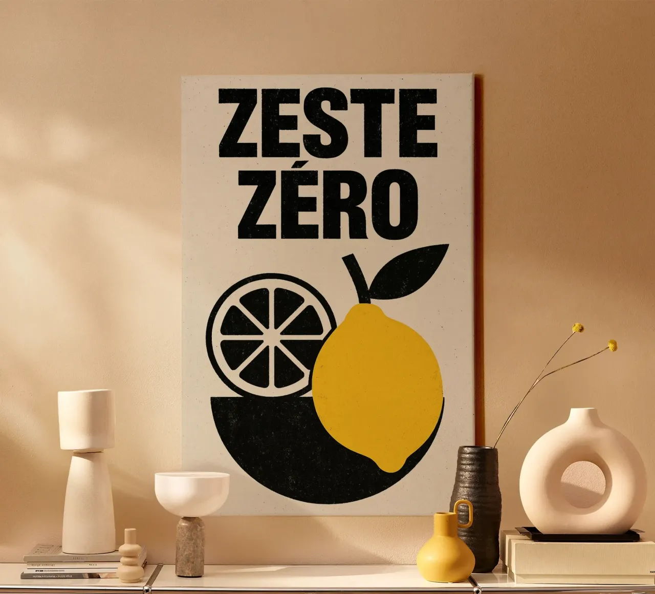 Zeste Zéro - Punk al limone di tutti i giorni tela con Cornice a cassetta da Pop and Fruits - Affiches & posters