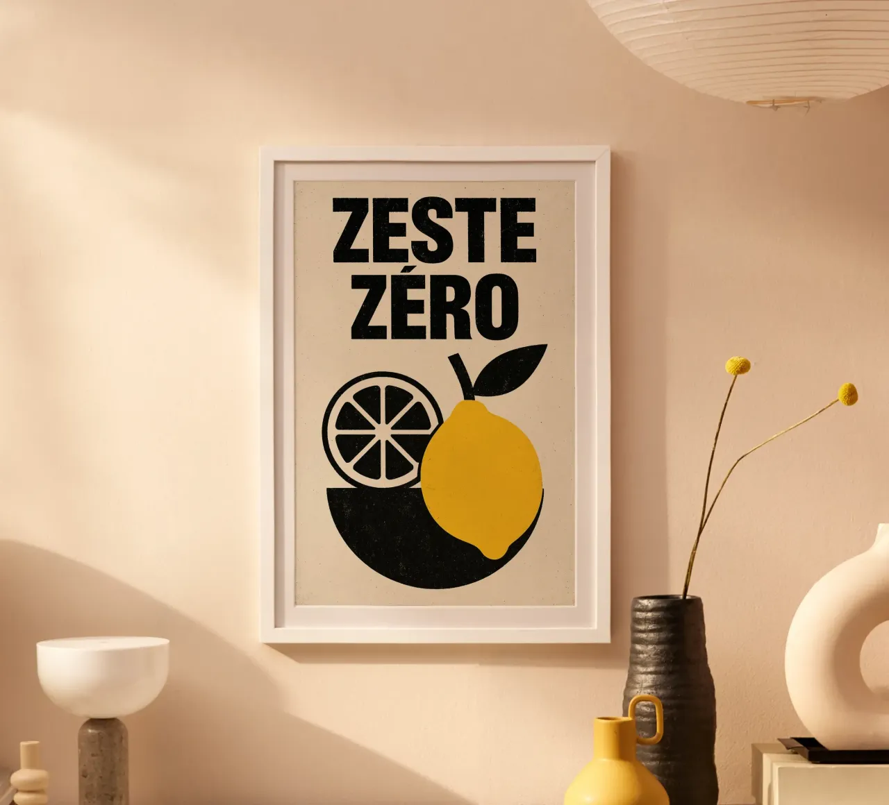Zeste Zéro - Punk al limone di tutti i giorni poster con telaio in plastica da Pop and Fruits - Affiches & posters