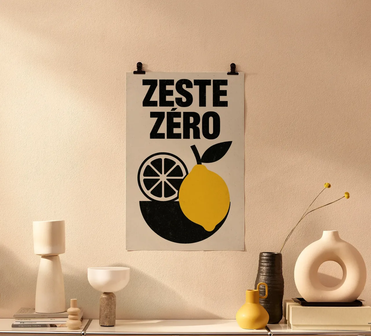 Zeste Zéro - Punk al limone di tutti i giorni poster con telaio in plastica da Pop and Fruits - Affiches & posters