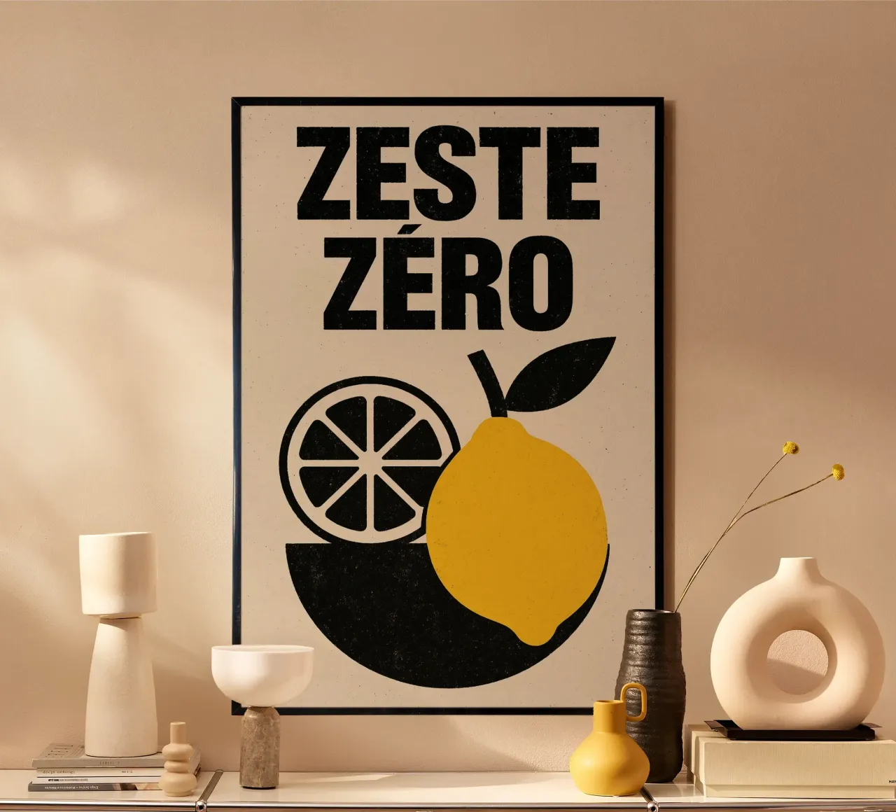 Zeste Zéro - Punk al limone di tutti i giorni poster con telaio in plastica da Pop and Fruits - Affiches & posters