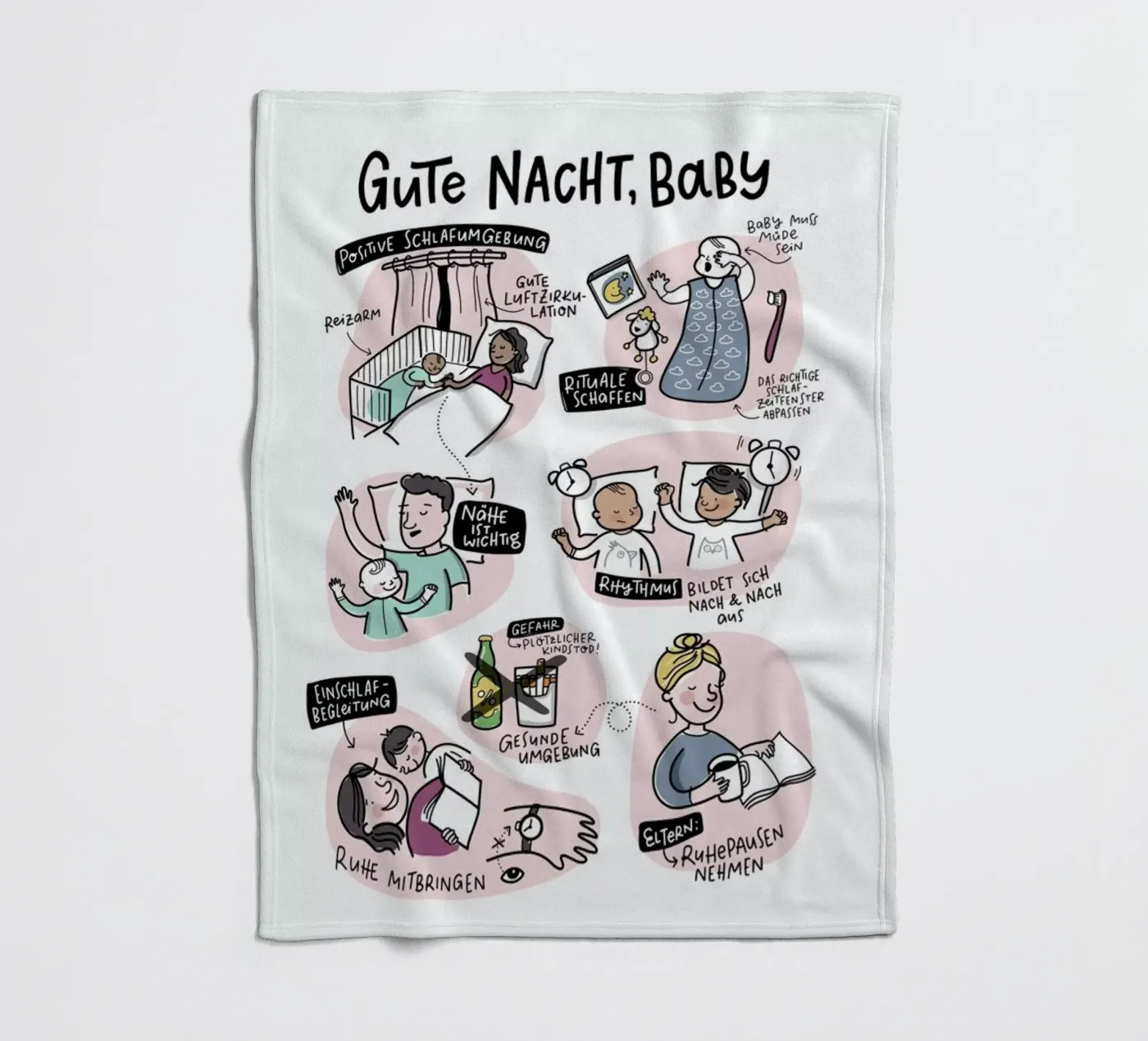 Schlaf fleecedeken van Geborgen Wachsen x JUNIQE