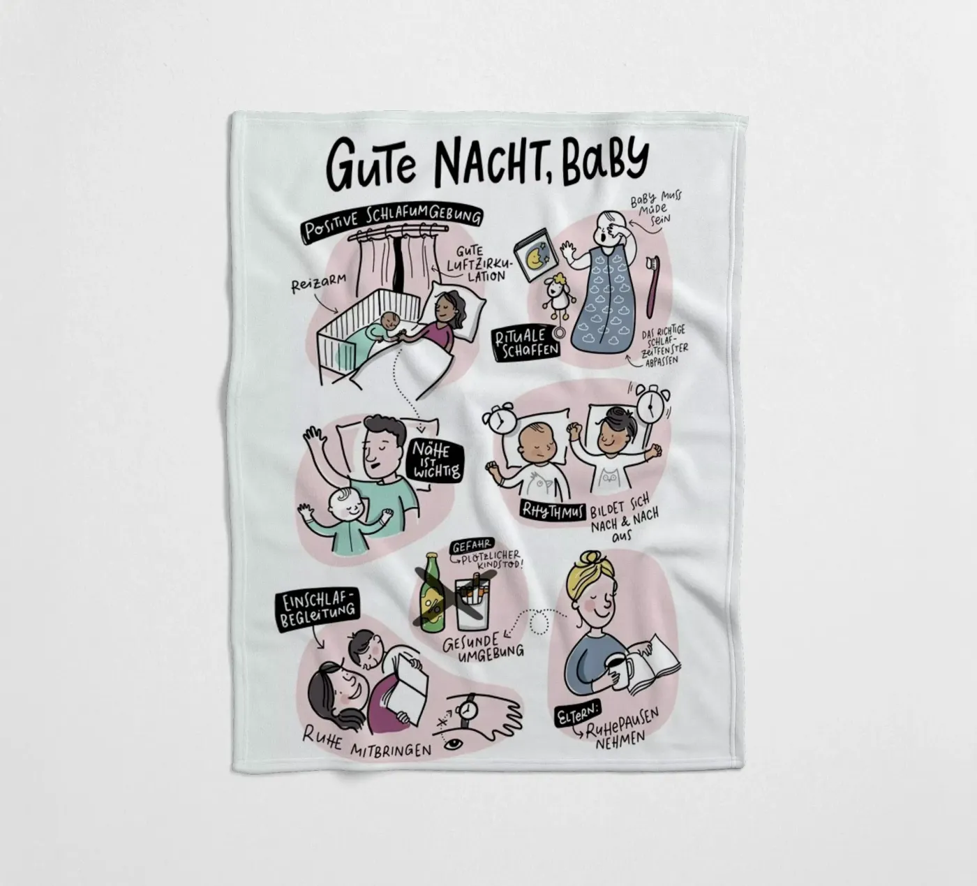 Schlaf fleecedeken van Geborgen Wachsen x JUNIQE