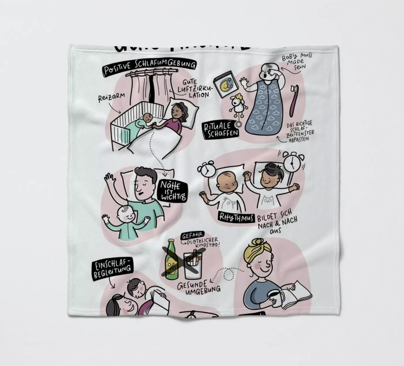 Schlaf fleecedeken van Geborgen Wachsen x JUNIQE