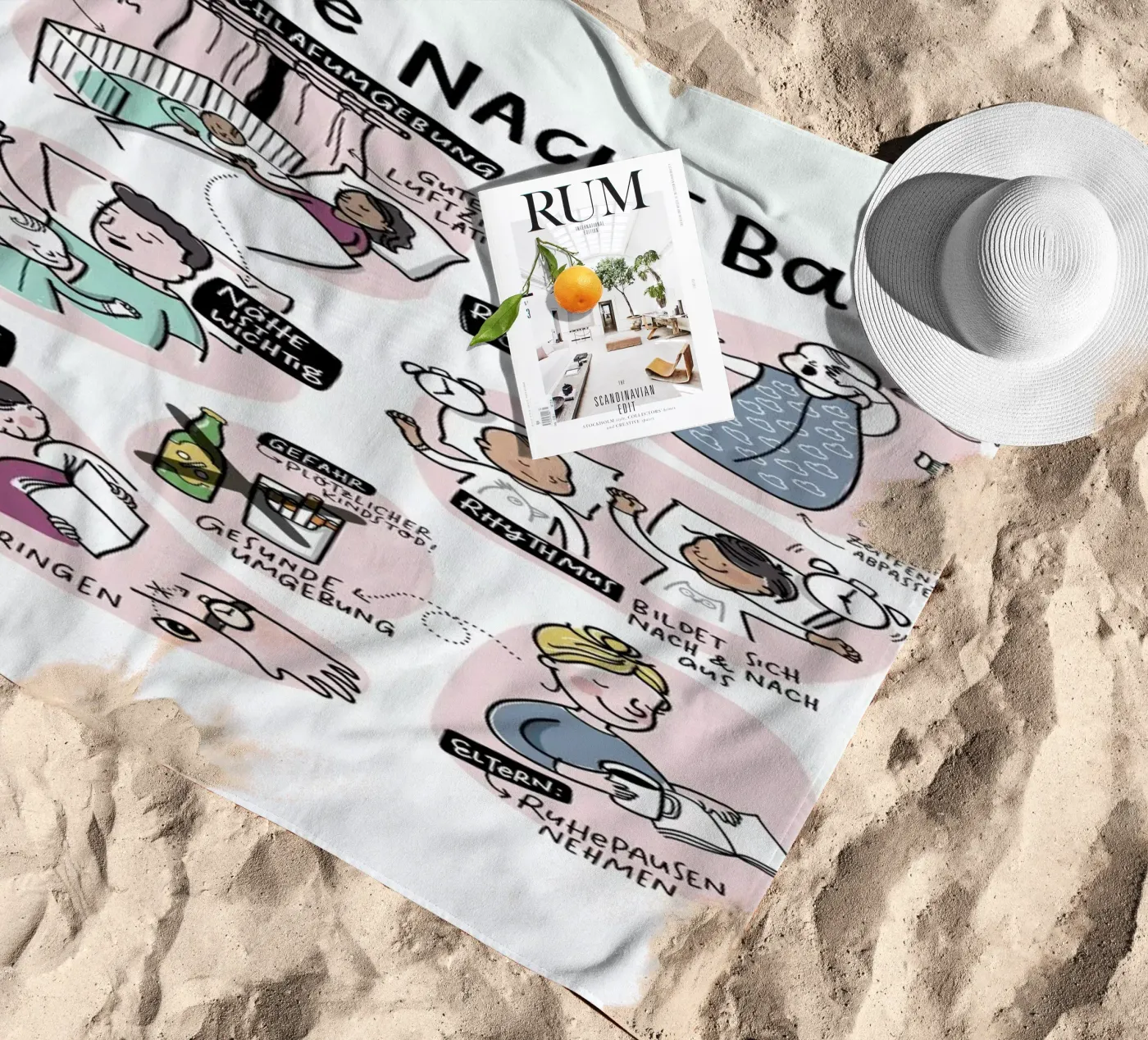 Schlaf beach towel by Geborgen Wachsen x JUNIQE