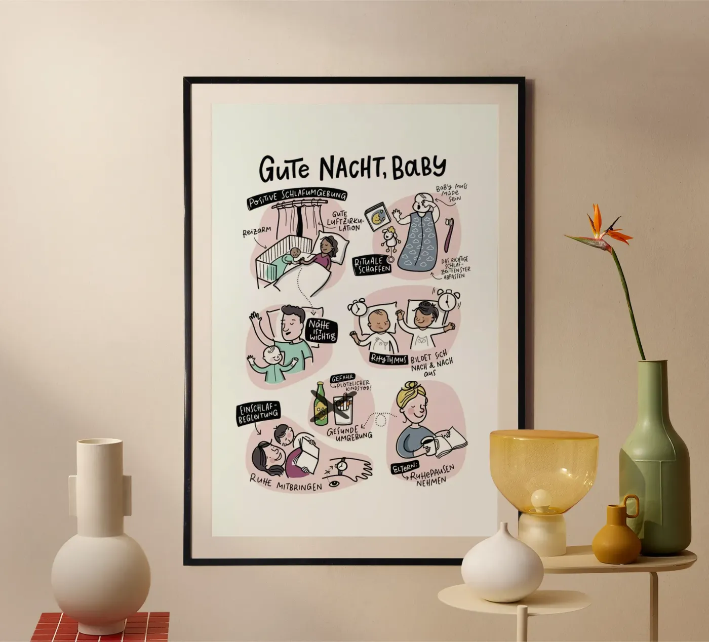 Schlaf poster by Geborgen Wachsen x JUNIQE