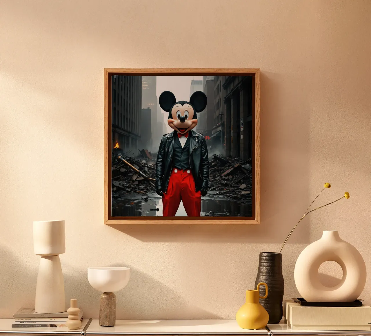 Micky tela con Cornice a cassetta da Flo Klein