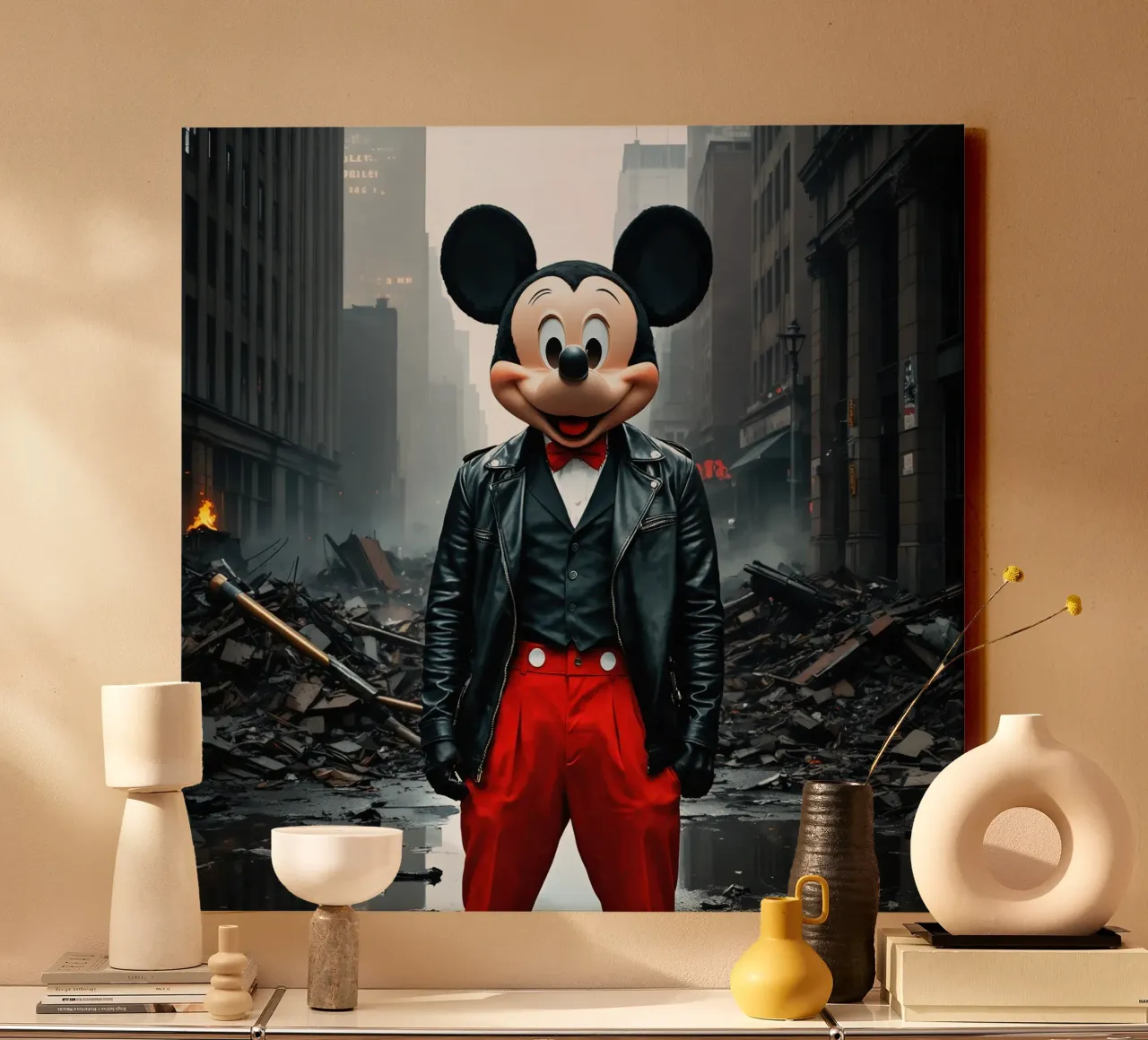 Micky tela con Cornice a cassetta da Flo Klein