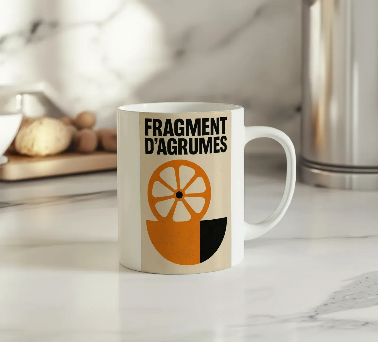 Fragment d'Agrumes - Una versione grezza ed elegante dell'arancio tazza in ceramica da Pop and Fruits - Affiches & posters