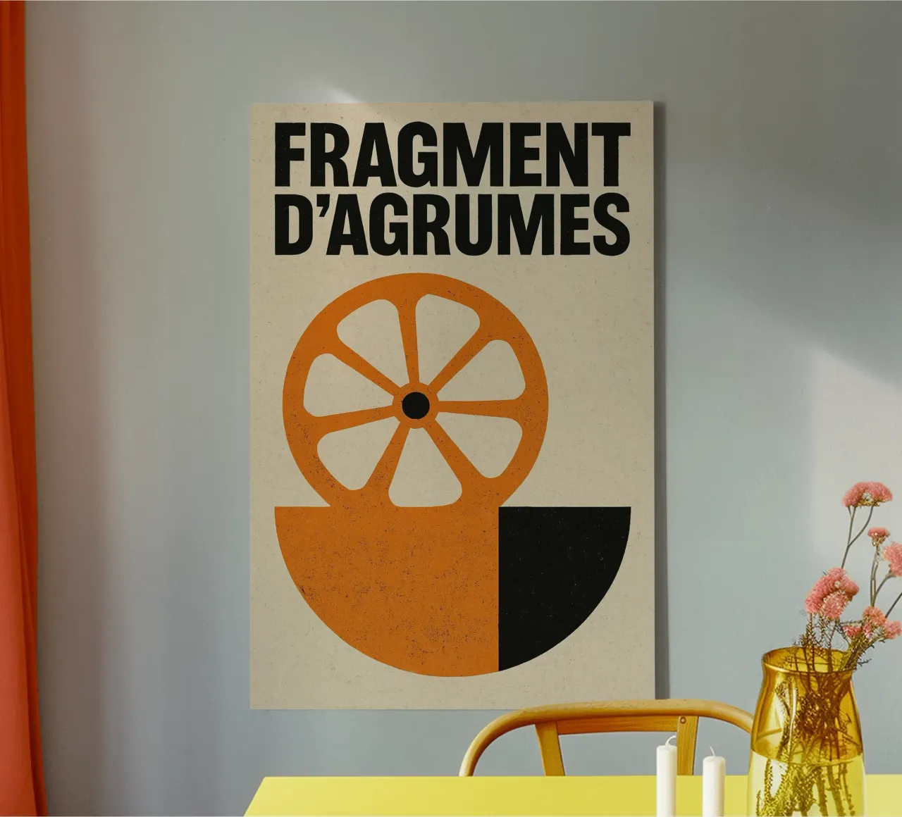 Fragment d'Agrumes - A raw and stylish version of the orange canvas by Pop and Fruits - Affiches & posters