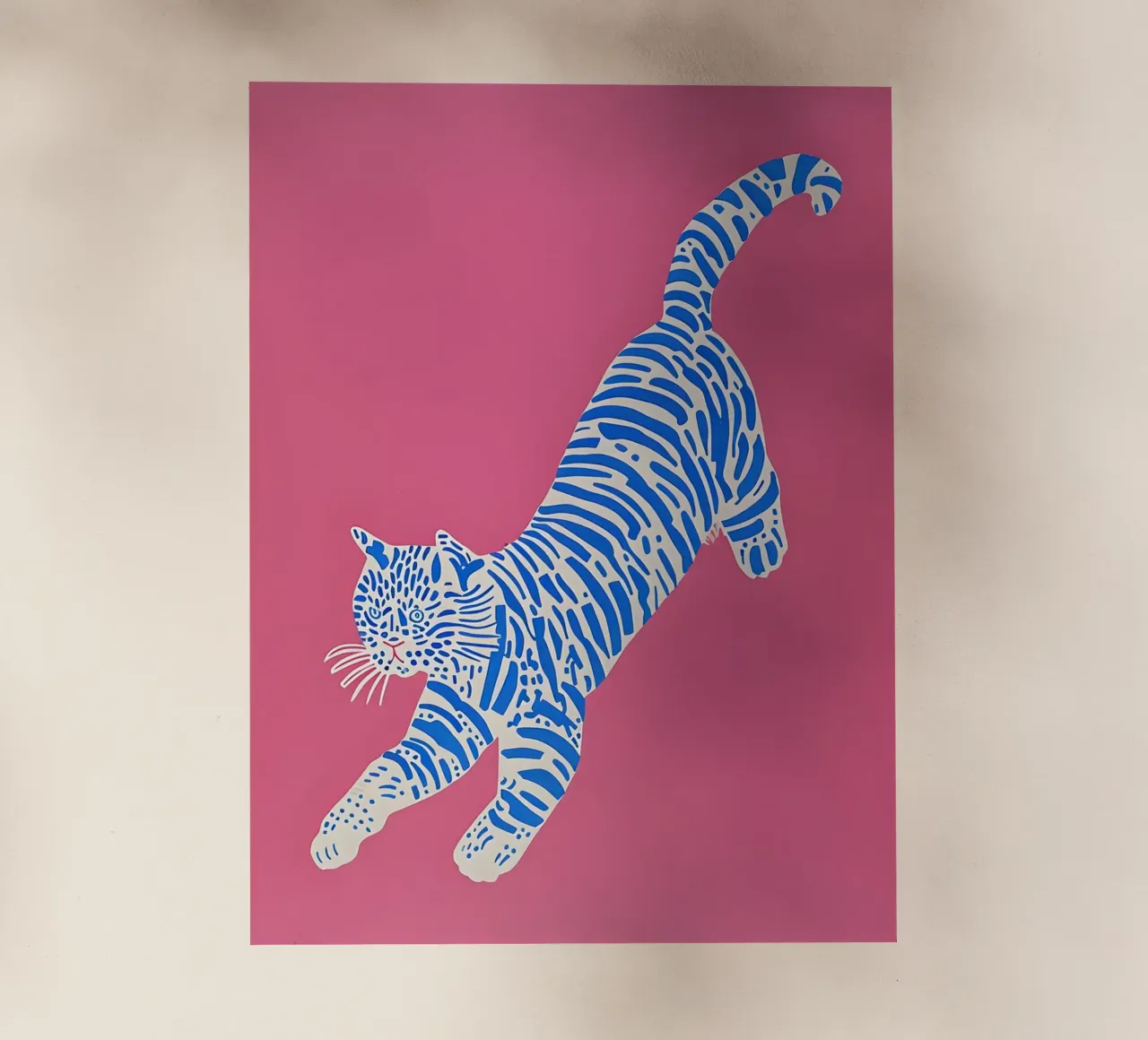 Abstract Cat in Pink and Blue pellicola backlit da Gypsy Galleria