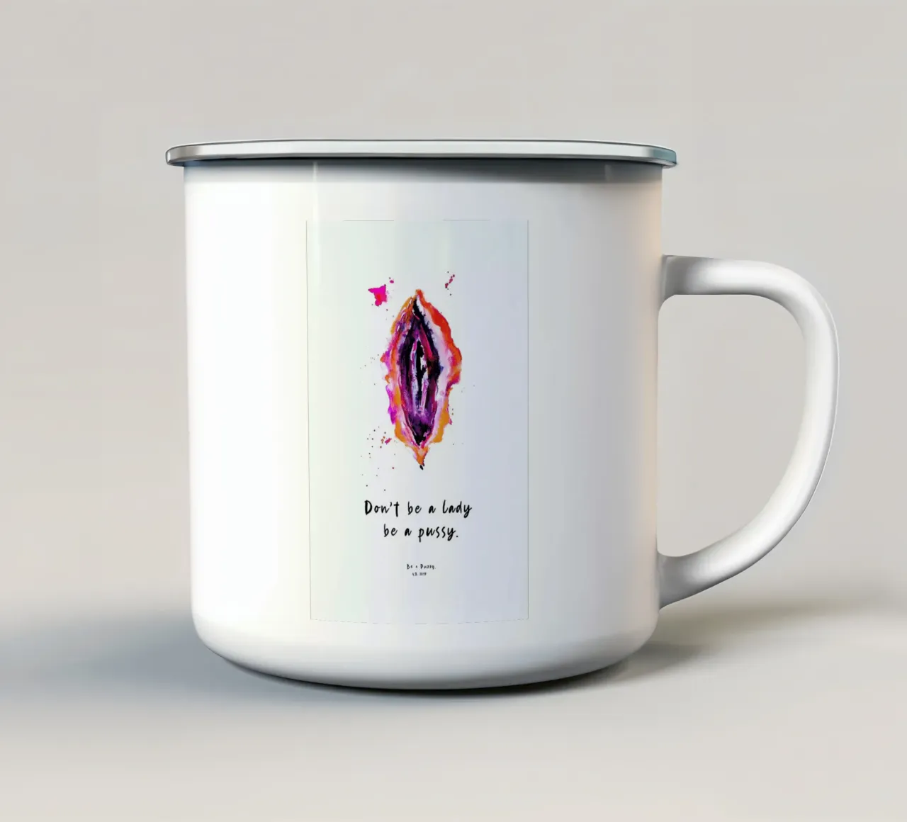 Vulva Painting Don't Be a Lady III tazza in smalto da Verena Bonath | 21st aesthetics