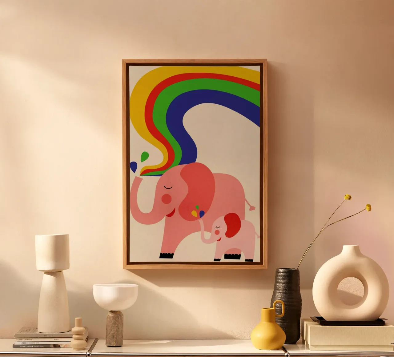 Rainbows tela con Cornice a cassetta da Little Flourishes