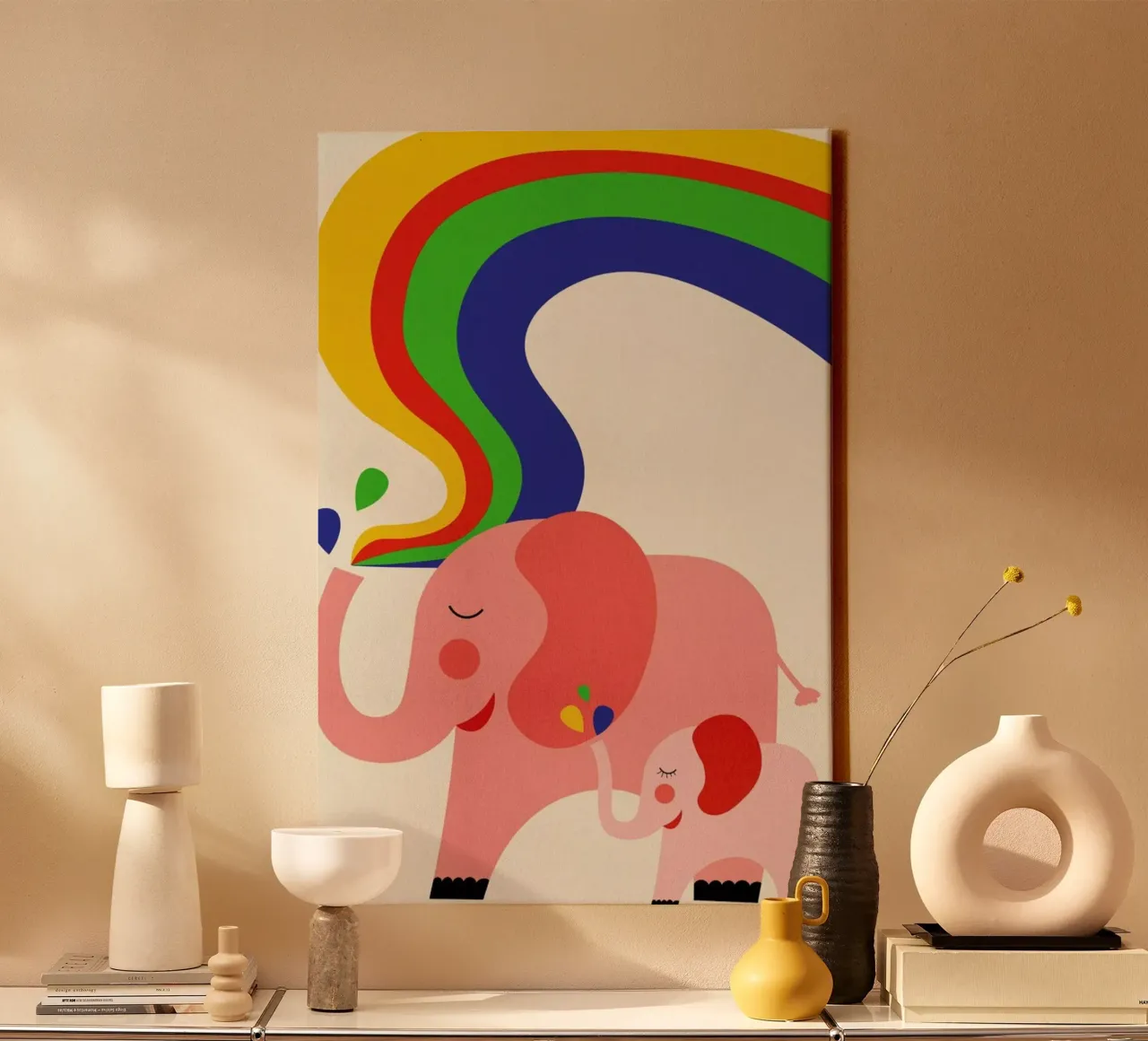 Rainbows tela con Cornice a cassetta da Little Flourishes