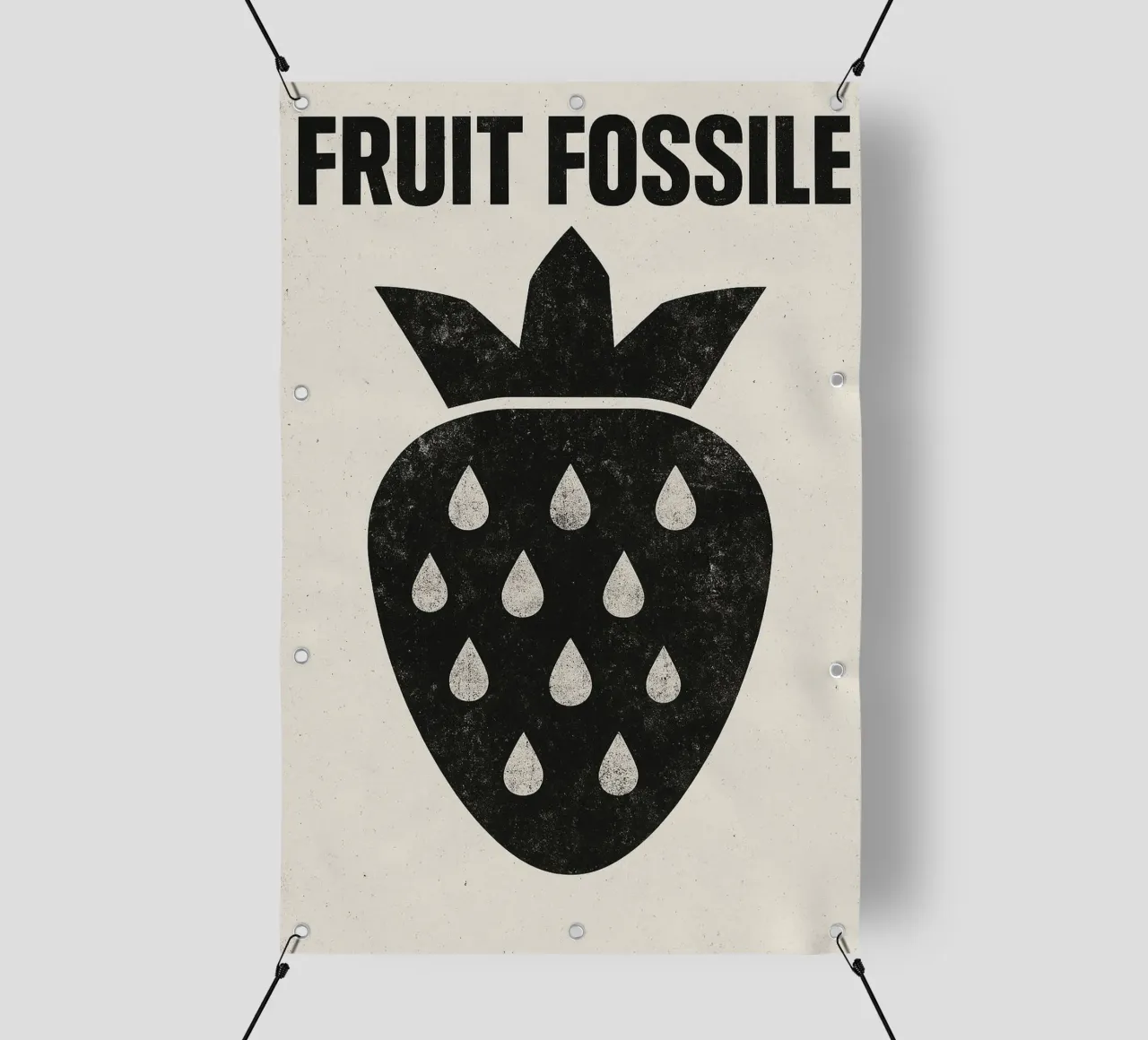 Fruit Fossile - Fragole in modalità post-punk telo in pvc da Pop and Fruits - Affiches & posters