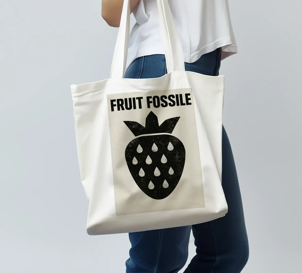 Fruit Fossile - Fragole in modalità post-punk borsa in juta da Pop and Fruits - Affiches & posters